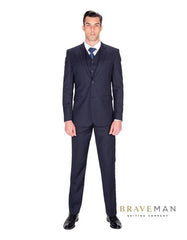 Navy Slim Fit Vested Suit