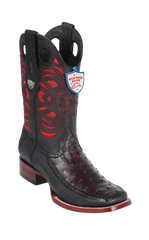 Wild West Botas de Avestruz Horma Dubai Toe Black Cherry
