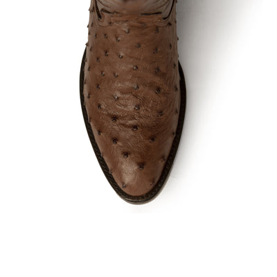 Ferrini Colt Ostrich Quill Medium Round Toe Cowboy Boot in Brown