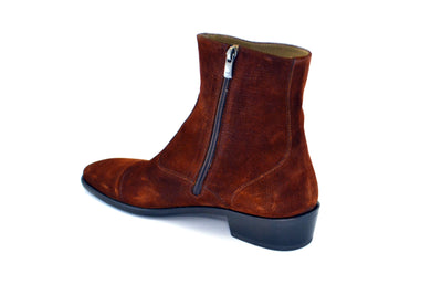 C193-1547-lizard print dark tan Suede