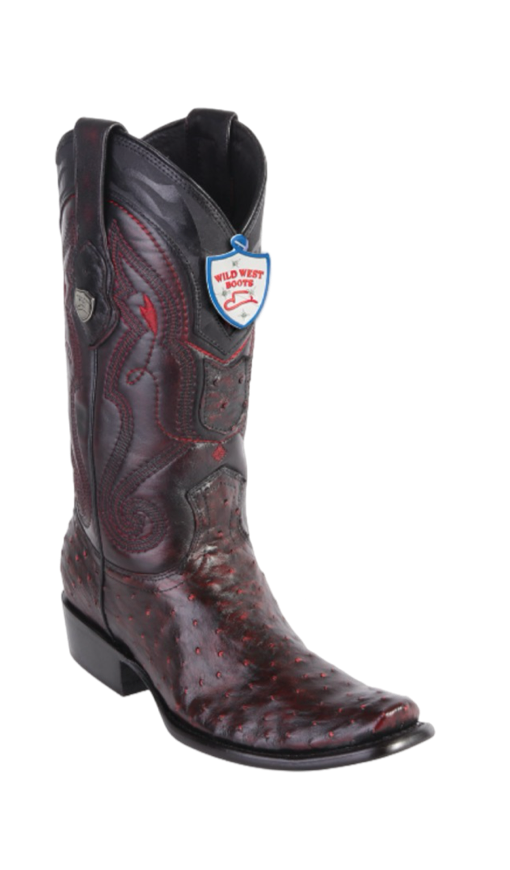Wild West Botas de Avestruz Horma Dubai Blackcherry