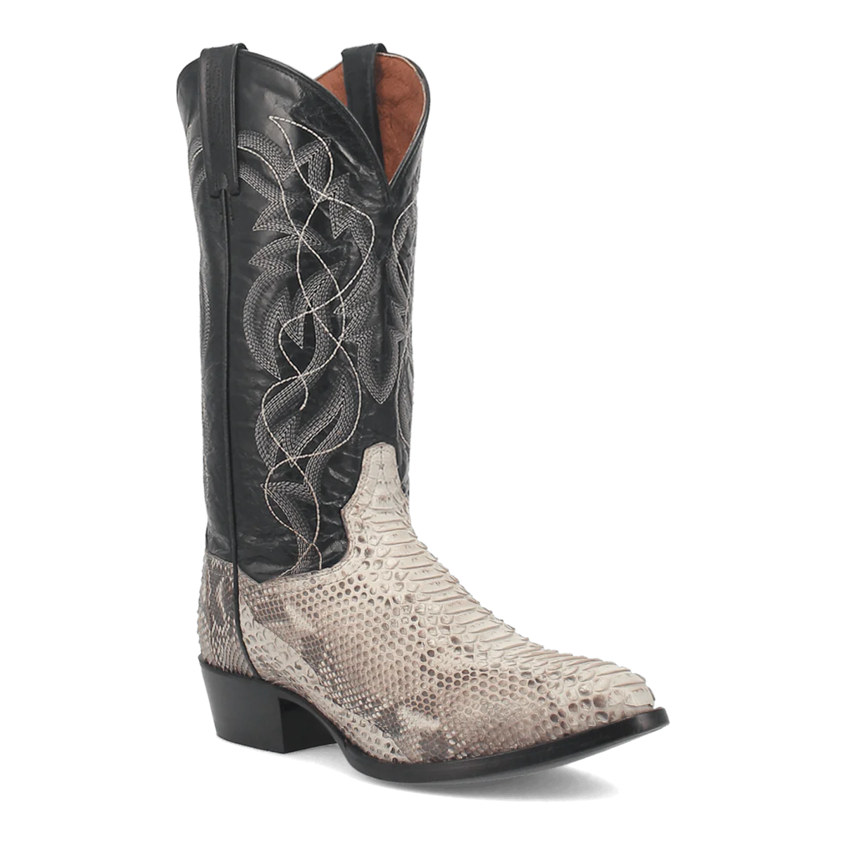 Dan Post Men's Manning Python Snakeskin Round Toe Boots - Natural 1 DP3036_7_D  - from alligatorwarehouse.com