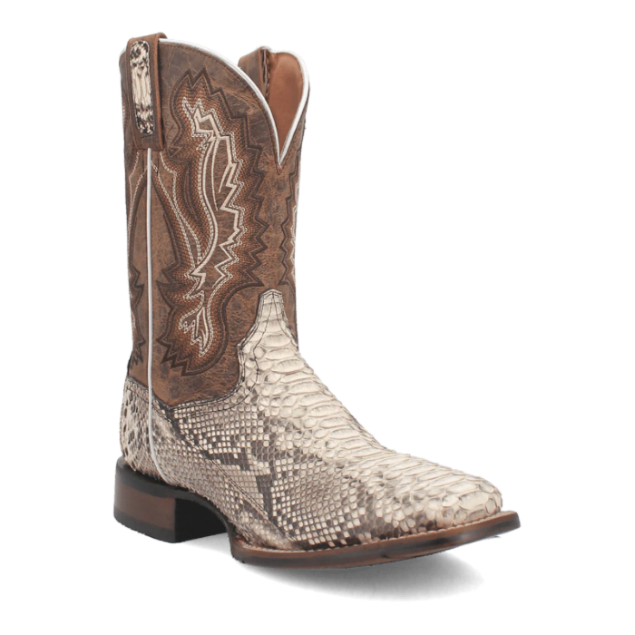 Dan Post Men's Brutus Python Snakeskin Square Toe Boots - Natural 1 DP4917_7_D  - from alligatorwarehouse.com
