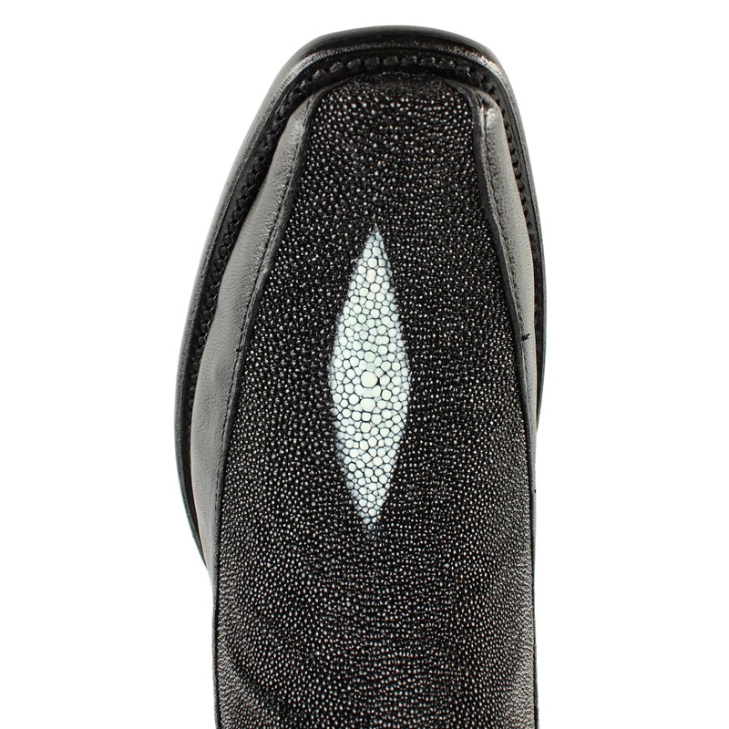 Men's King Exotic Stingray Boots Single Stone Dubai Toe Handmade Black (479BF1232) 2   - from alligatorwarehouse.com