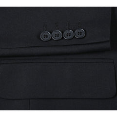 Slim Fit 2 Piece Black Double Breasted Peak Lapel Tuxedo