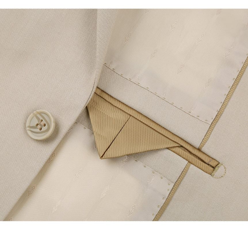 Vanderbilt Collection - Classic 2 Piece Suit 2 Buttons Regular Fit In Beige 5 SO6201-3 CLASSIC SUITS_34R  - from alligatorwarehouse.com
