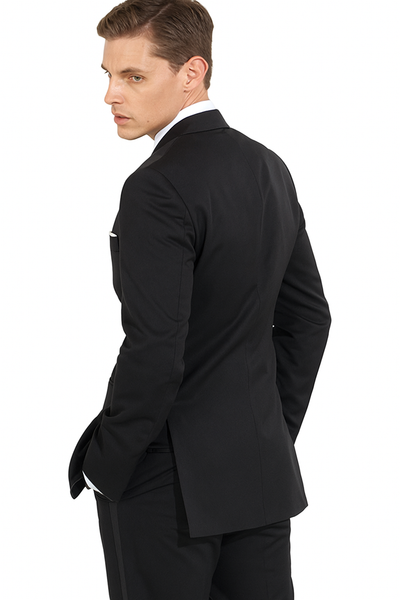 Mantoni Black Wool 2-button 2-Piece Tuxedo