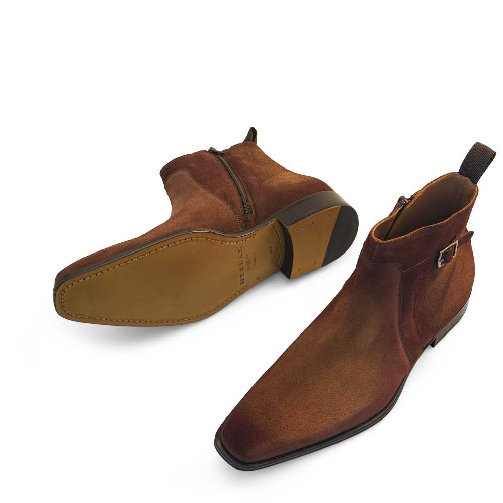 Mezlan Suede Side Buckle Boot Sport Rust (21433)