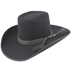 Cuernos Chuecos Black 6X Brick Crown Felt Hat With Horsehair Band