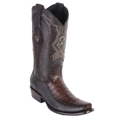 Western Boots Caiman Belly Semi Square Toe 5   - from alligatorwarehouse.com