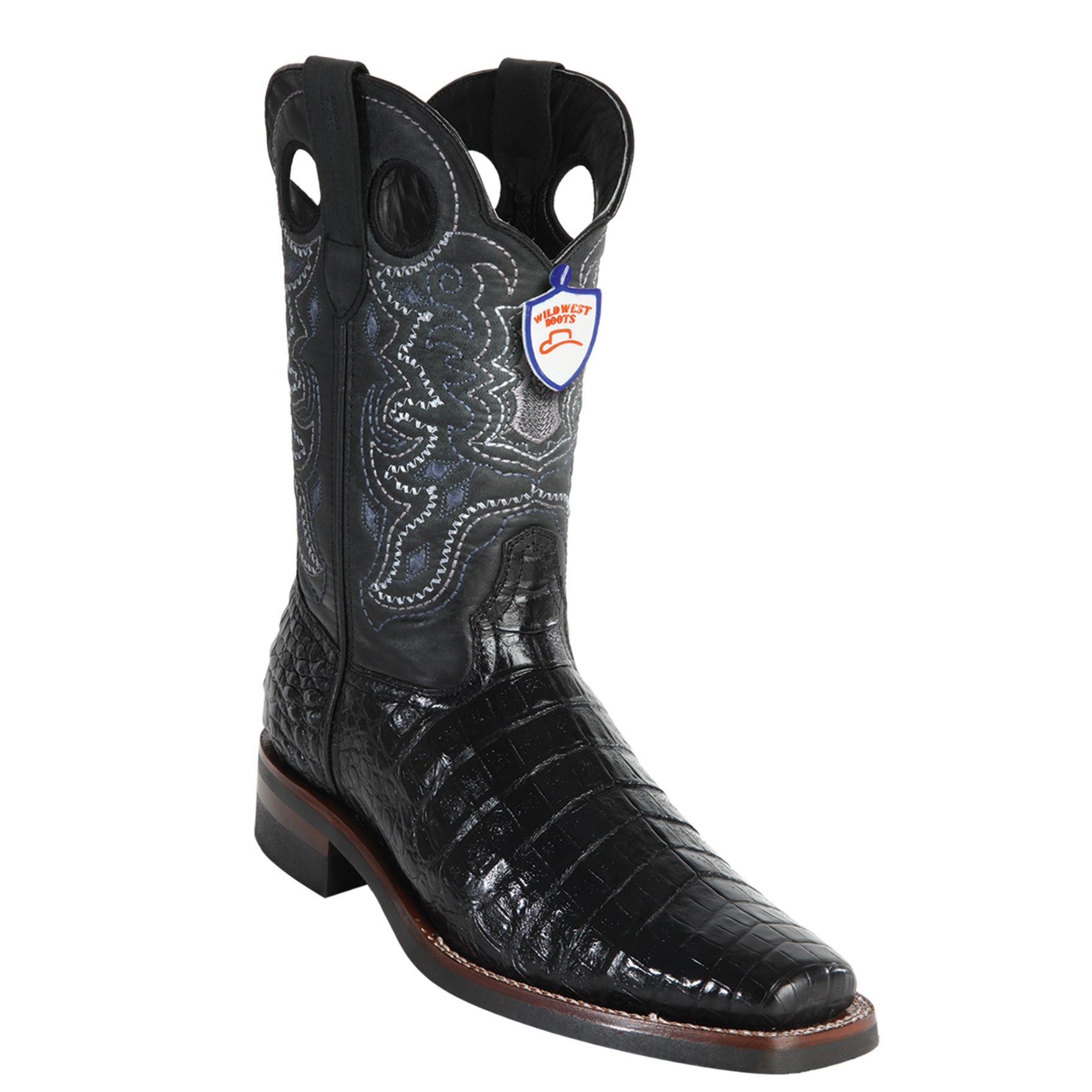 Caiman Belly Boots Square Toe - Black Caiman Belly Boots Square Toe - Black