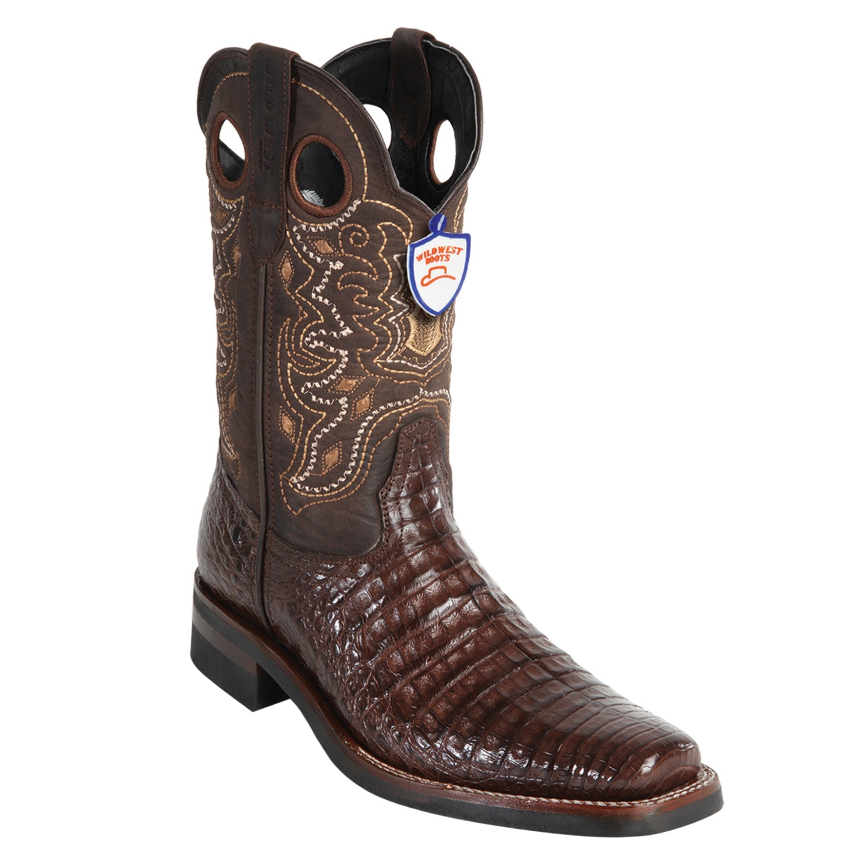 Caiman Belly Boots Square Toe - Brown Caiman Belly Boots Square Toe - Brown