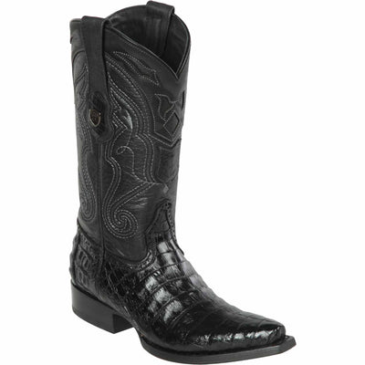Black Caiman Boots Snip Toe 1   - from alligatorwarehouse.com