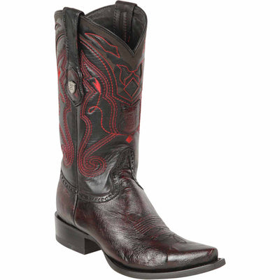 Black Cherry Western Boots Ostrich Snip Toe 1   - from alligatorwarehouse.com