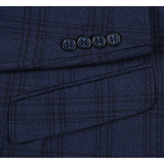 293-21 Men's Slim Fit Stretch Checked Suits