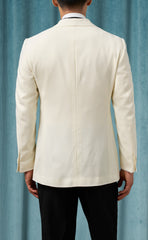 Mens Ivory Dinner Jacket - Cream Wedding Tuxedo Jacket in Off White Blazer Shawl Collar Double breasted