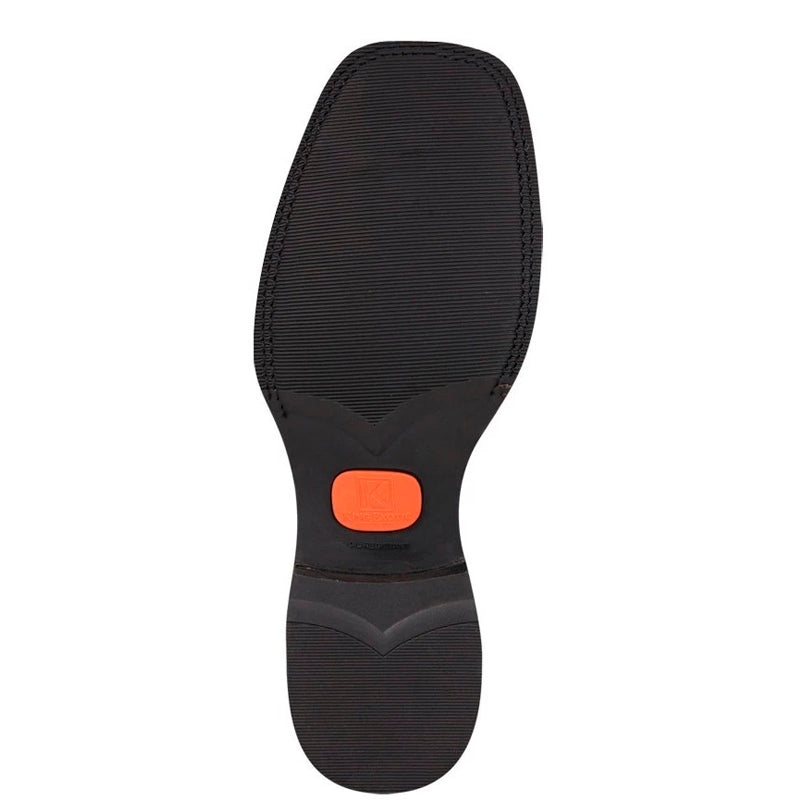 Men's King Exotic Ostrich Leg Boots With Rubber Sole & Saddle Square Toe Black (48230505) 2   - from alligatorwarehouse.com