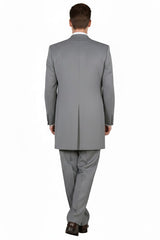 Mens Zoot Suit - Light Gray 3-Piece Suit with Vest – Classic Business and Wedding Formal Wear - 1920s Fashion
