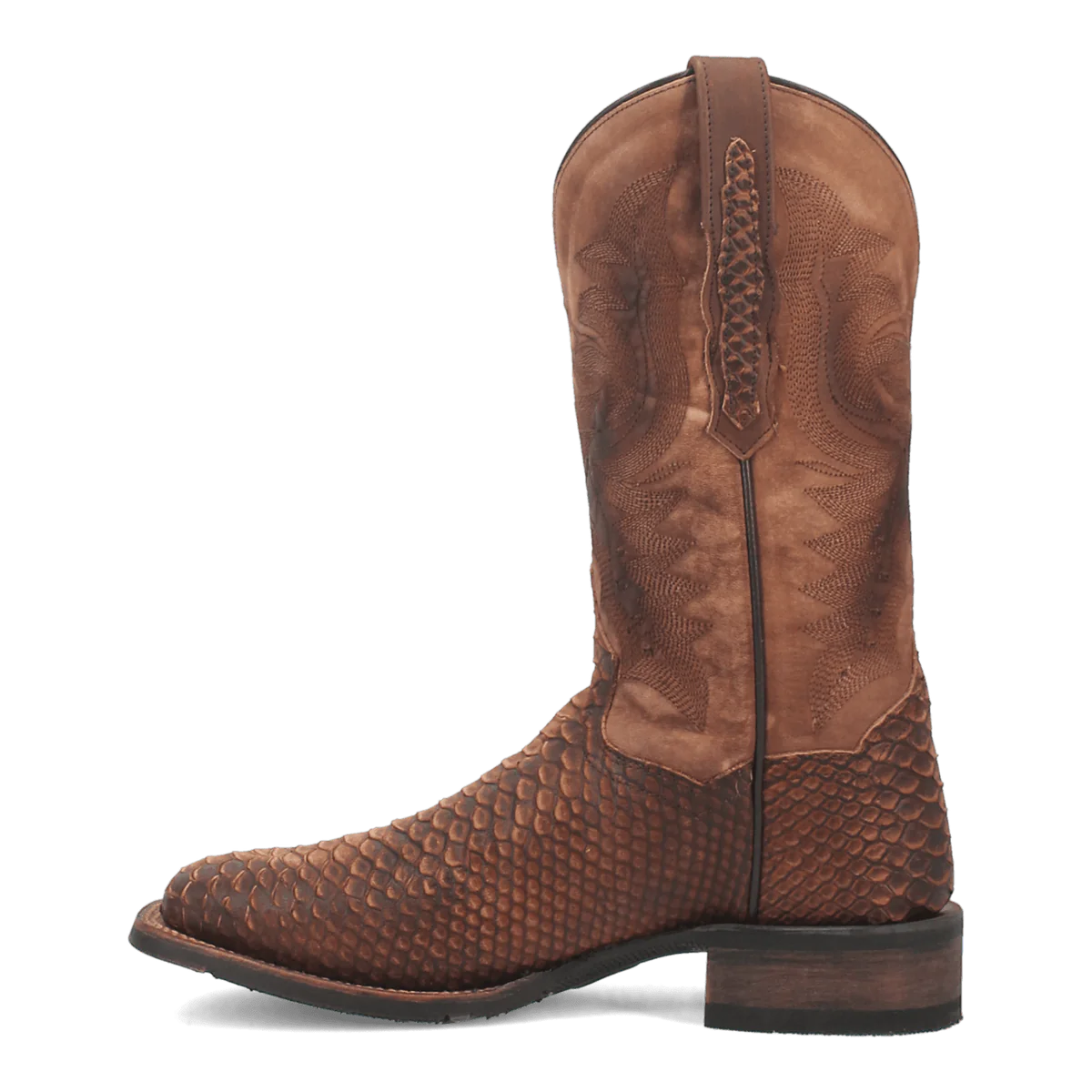 Dan Post Men's KA Python Print Leather Square Toe Boots - Brown 3 DP4526_7_D  - from alligatorwarehouse.com