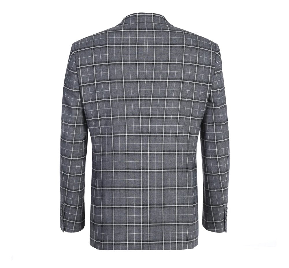 Lozano Collection - Men's 2 Piece Regular Fit Gray Check Pattern Suit 2 SO6293-14-CLASSIC2PC  - from alligatorwarehouse.com