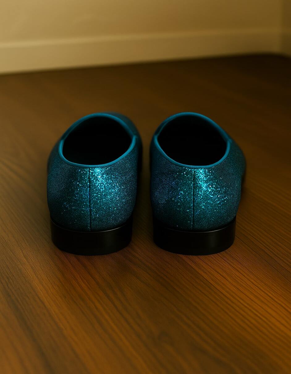 Men's Turquoise Blue Sequin Glitter Loafers – Sparkling Slip-On Party Dress Shoes for Prom, Weddings, and Nightlife 3   - from alligatorwarehouse.com