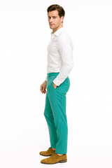 Men’s Aqua Dress Pants – Slim Fit Stylish Formal Trousers for Parties and Casual Wear in Turqoise Color