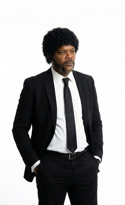 Mens Black Blazer – Jules Winnfield Inspired Pulp Fiction Style Classic Formal Blazer for Men Vintage Retro Jacket