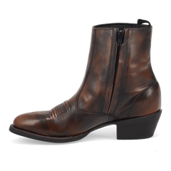 Laredo Men's Fletcher Leather Round Toe Boots with Zipper - Tan