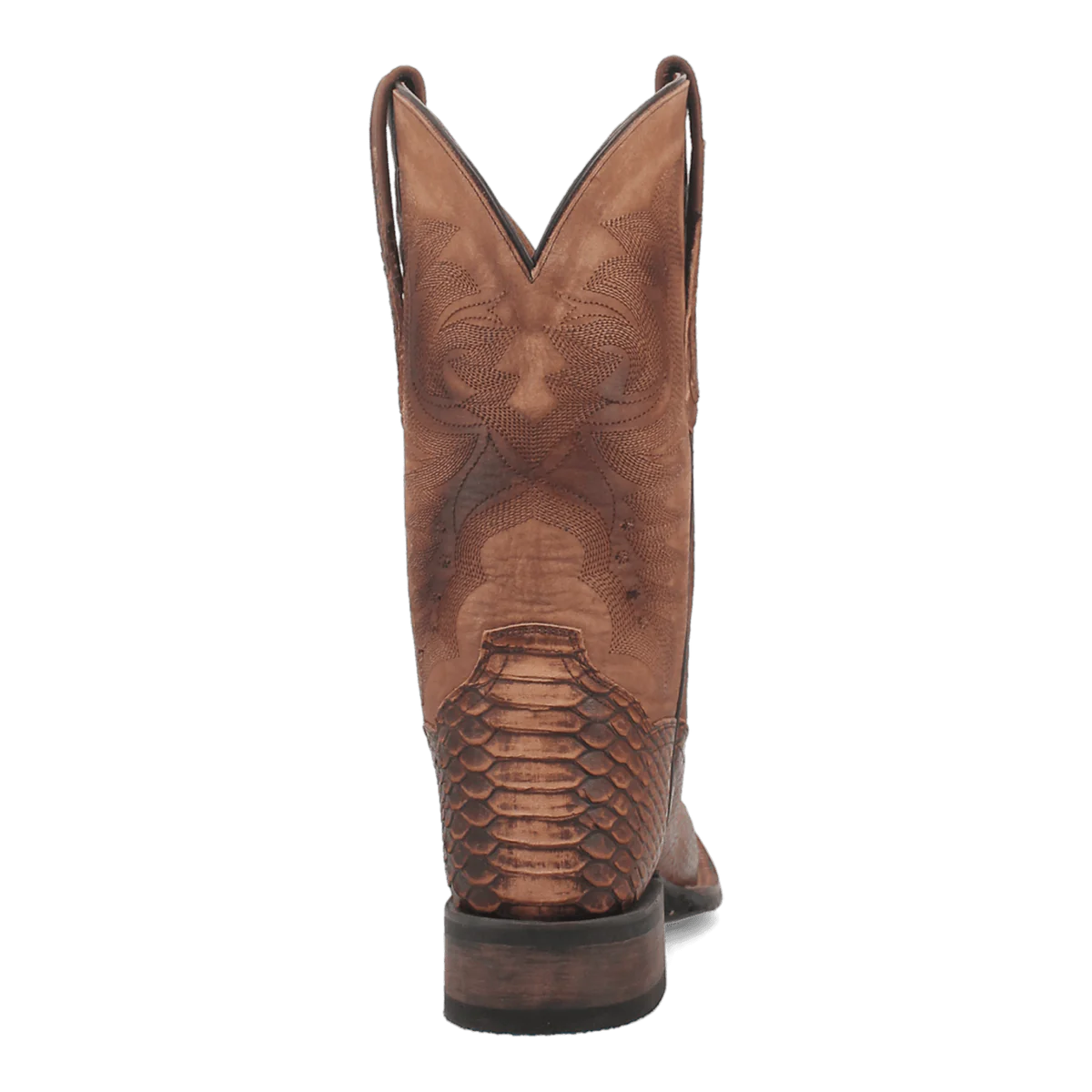 Dan Post Men's KA Python Print Leather Square Toe Boots - Brown 4 DP4526_7_D  - from alligatorwarehouse.com