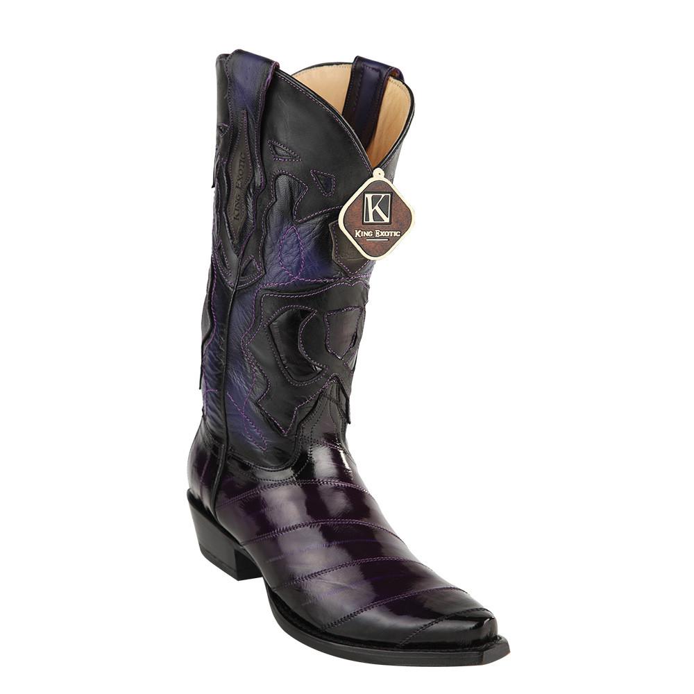 King Exotic Men's Eel Western Snip Toe Boot 2 -01  - from alligatorwarehouse.com