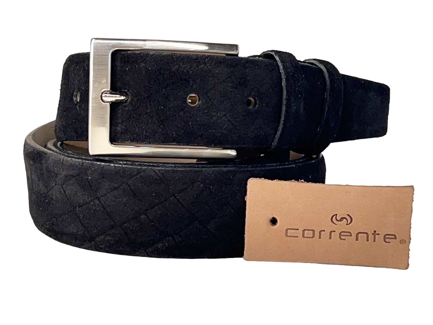CBelt -4428C- Suede Design Belt - Black
