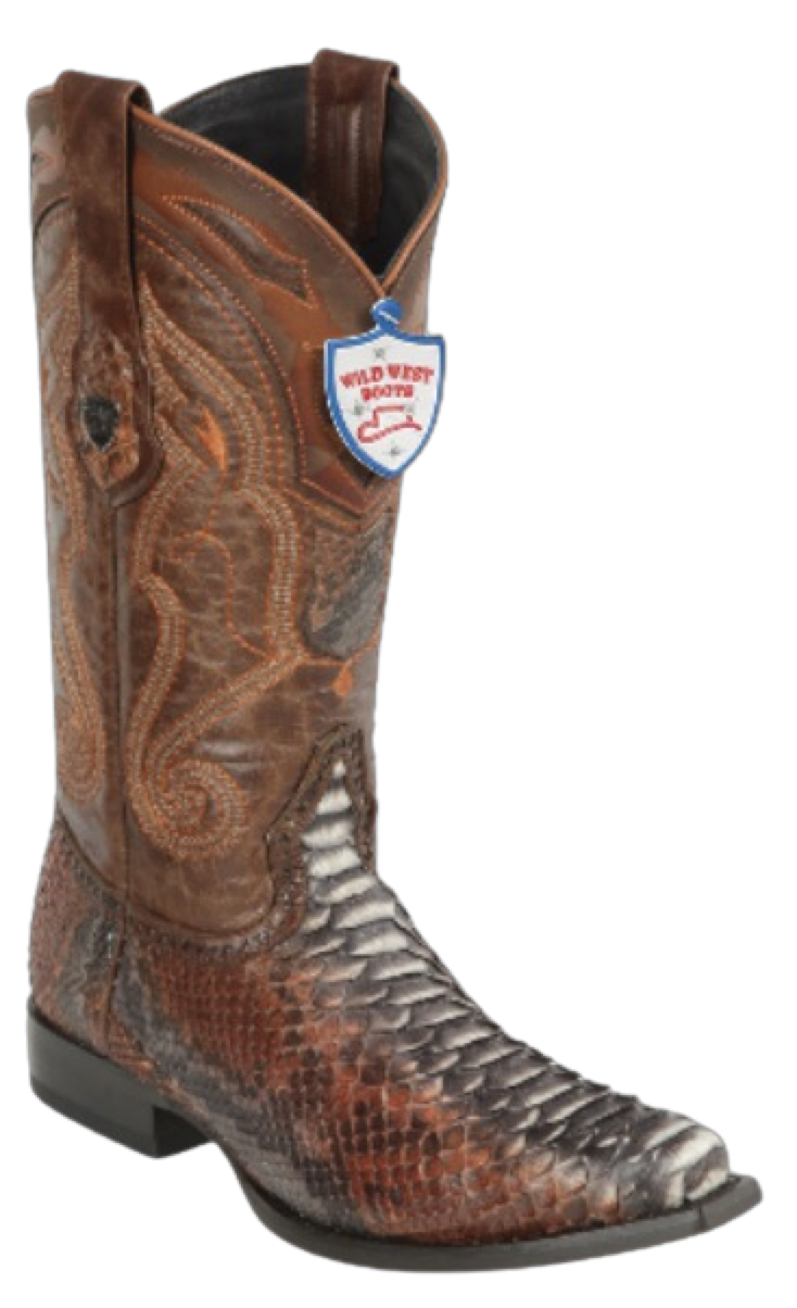 Bota de Pitón Original Horma Punta Recortada Wild West