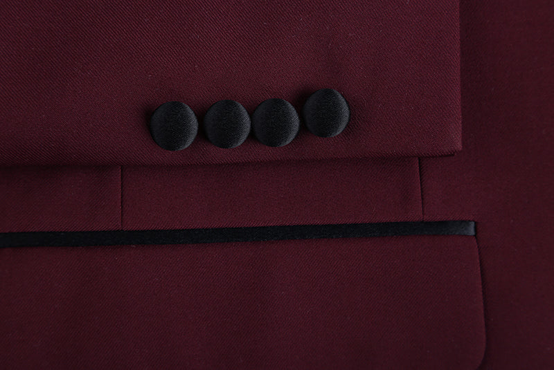 Burgundy 2 Piece Tuxedo Shawl Lapel Slim Fit 4 SO6201-8-SHAWLCOLLAR  - from alligatorwarehouse.com
