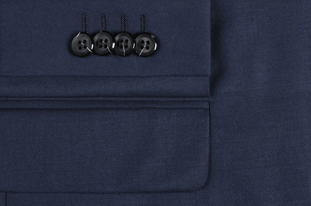 Bevagna Collection - Blue 100% Virgin Wool Regular Fit Pick Stitched 2 Piece Suit 4 SO6508-19-Classic  - from alligatorwarehouse.com