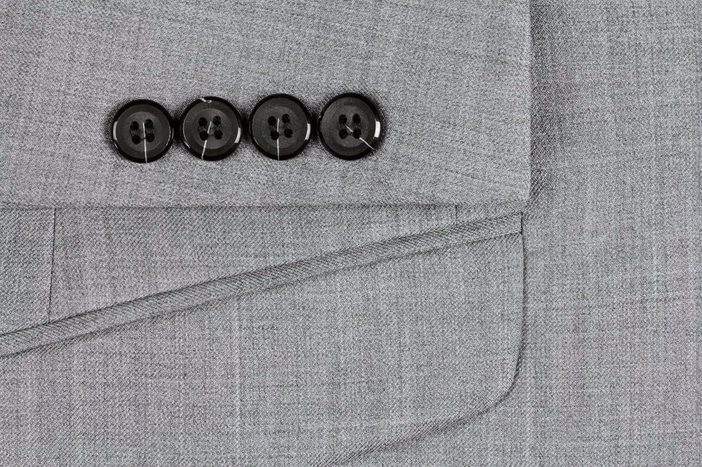 Bevagna Collection - Light Gray 100% Virgin Wool Regular Fit Pick Stitched 2 Piece Suit 5 SO6508-5-Classic  - from alligatorwarehouse.com