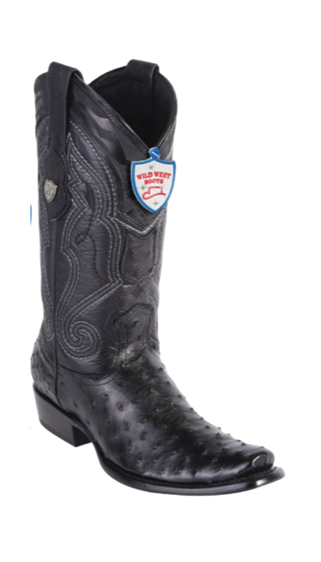 Wild West Botas de Avestruz Horma Dubai Black