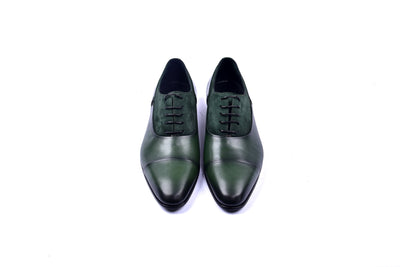 C0014040-5230 Plain toe lace up with suede vamp-Green