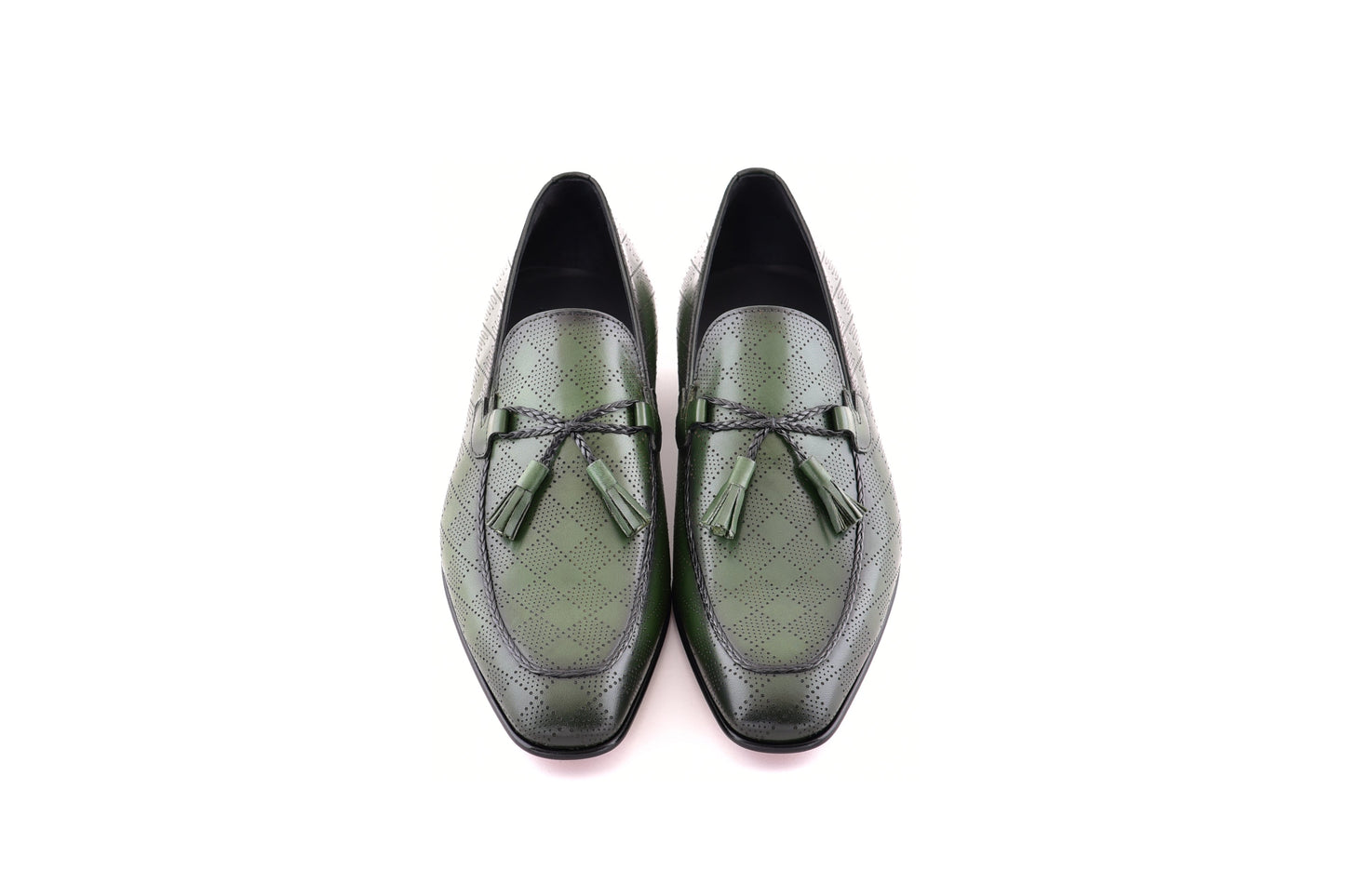 C0001111-5509 Tassel loafer with designed leather-green