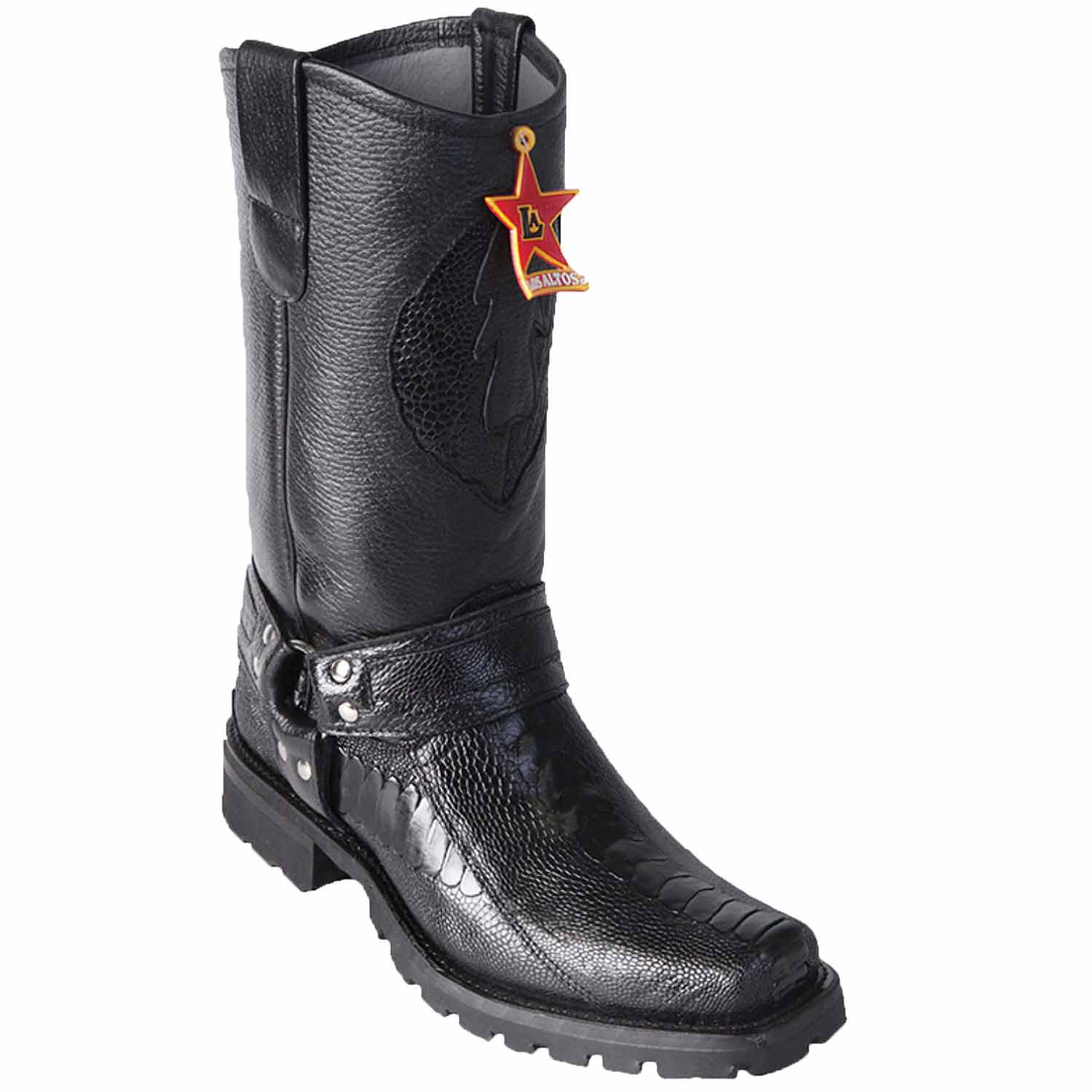 Botas de Avestruz Pata Horma Biker Motociclista LAB-55T0507 1 LAB-55T0507-060  - from alligatorwarehouse.com