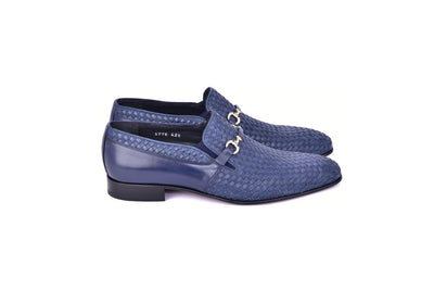 C0223-5776 Buckle hand woven Loafer Navy