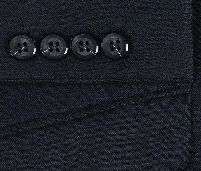 Bevagna Collection - Navy 100% Virgin Wool Regular Fit Pick Stitched 2 Piece Suit 4 SO6508-2-Classic  - from alligatorwarehouse.com