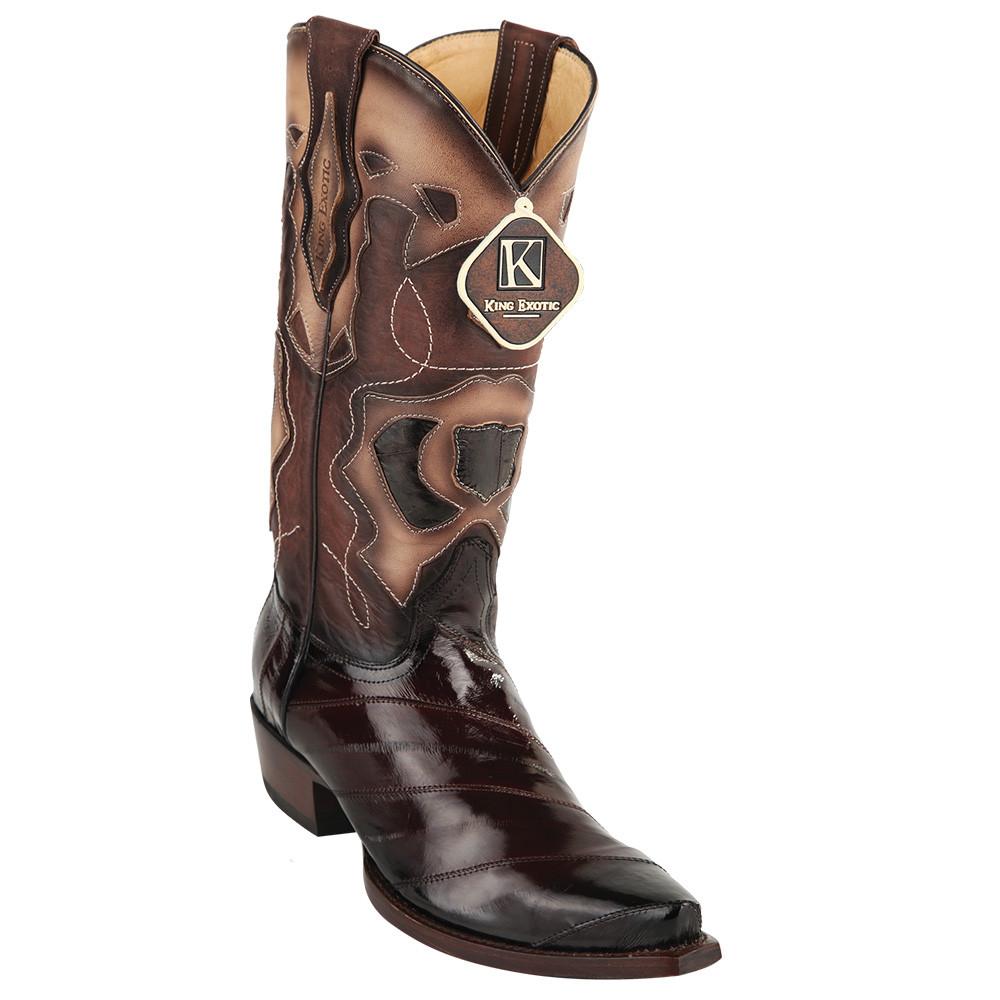 King Exotic Men's Eel Western Snip Toe Boot 4 -01  - from alligatorwarehouse.com