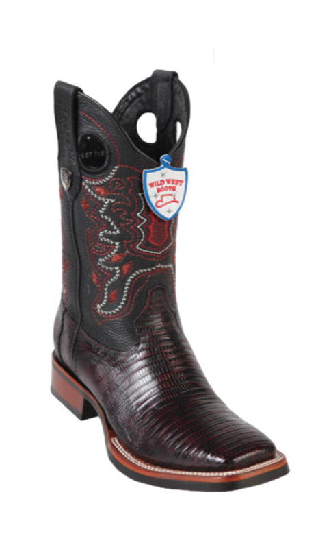 Wild West Botas de Armadillo Horma Rodeo Black Cherry