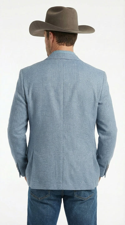 Mens Rugby Teal Baby Sky Western Blazer – Cowboy Style Casual Sport Coat for Men Classic Western Jacket in Light Blue Color
