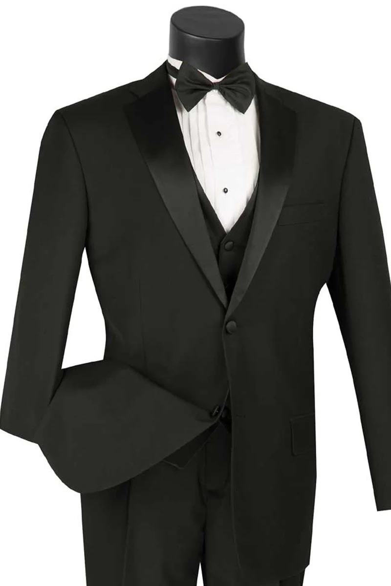 Mens Gray Tuxedo - Grey Wedding Suit-Mens 2 Button Vested Classic Tuxedo In Grey