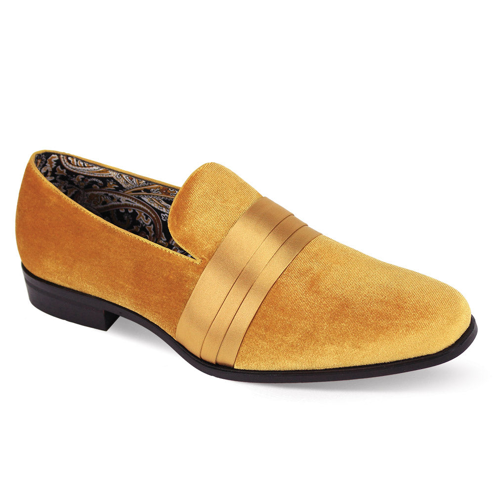 Uptown Hustle in Gold Sleek Velvet Loafers 1 7021_GOLD_7  - from alligatorwarehouse.com