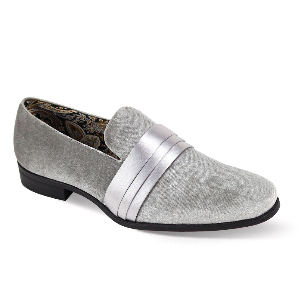 Uptown Hustle in Silver Sleek Velvet Loafers 1 7021_SILVER_7  - from alligatorwarehouse.com