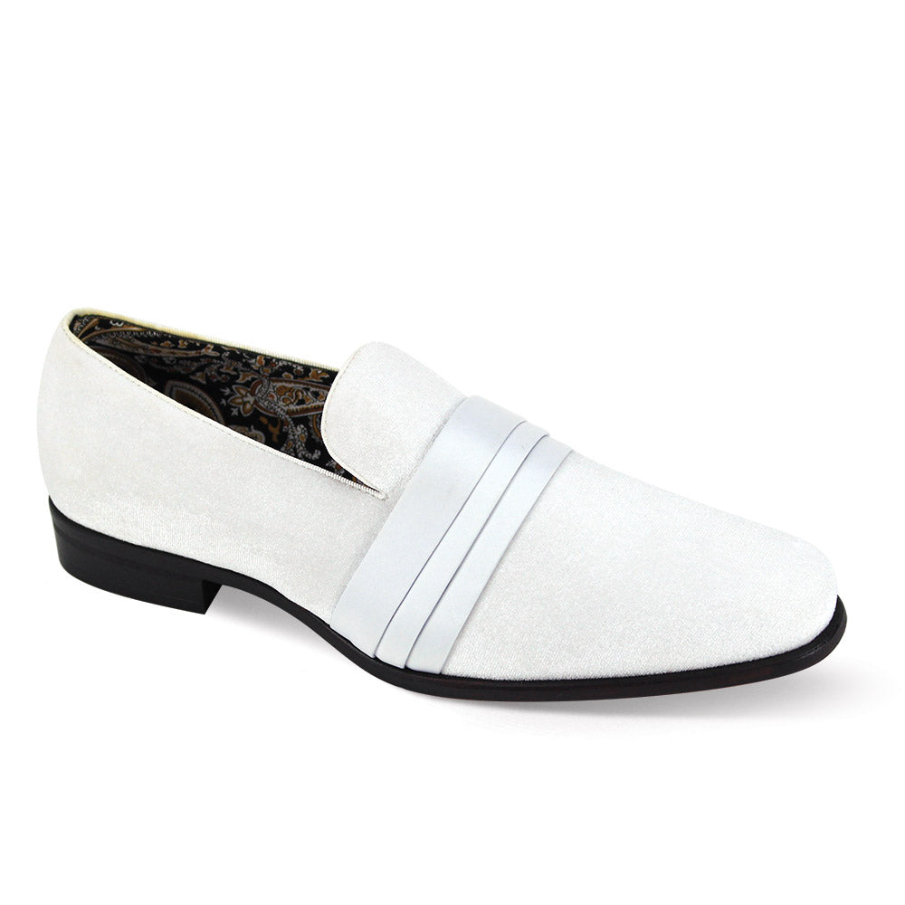 Uptown Hustle in White Sleek Velvet Loafers 1 7021_WHITE_7  - from alligatorwarehouse.com