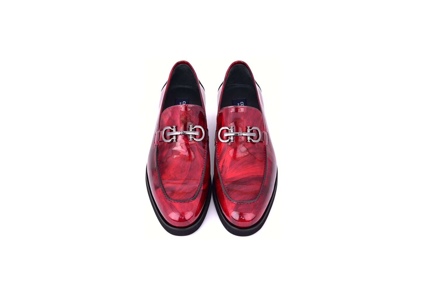 C0001206-7249 loafer with silver buckle-Marble Red