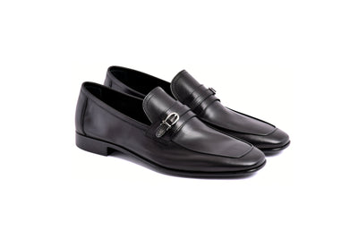 C0001117-7256 Side buckle loafer- Black